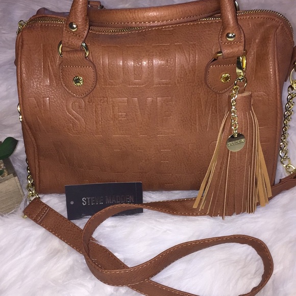 Steve Madden Handbags - Steve Madden Blogo Satchel Purse in Cognac